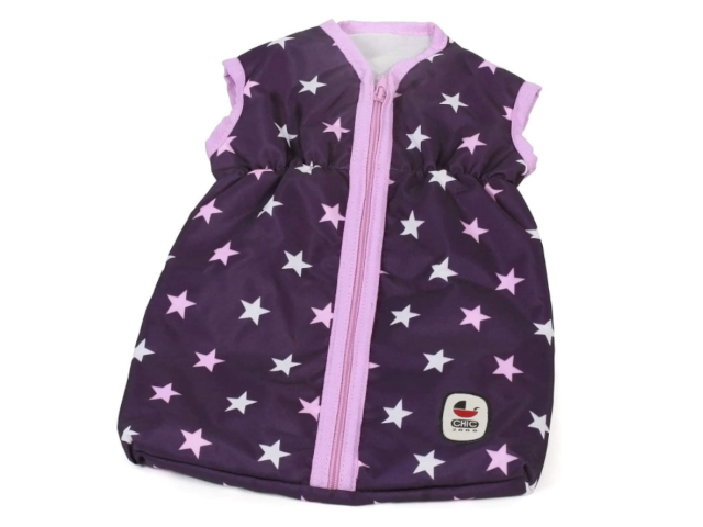 Puppenschlafsack violett Sterne