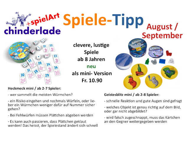 Spiele-Tipp August / September