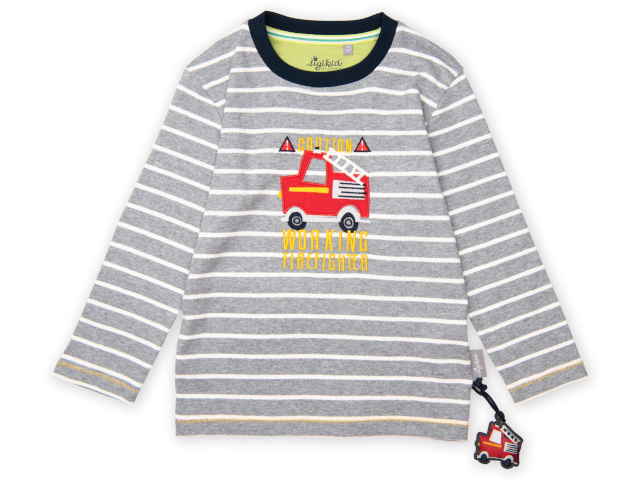Ringelshirt Feuerwehrauto Gr. 128