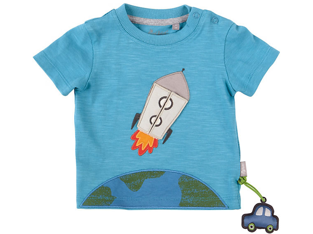 Babyshirt Astronaut und Raumschiff Grösse 74