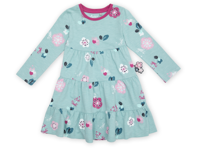 Volant Kleid mit Blümchen Gr. 98