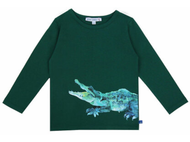 Langarmshirt mit Krokodildruck Gr. 122/128