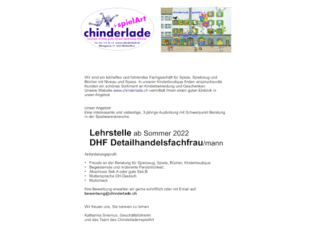 offene Lehrstelle 2022