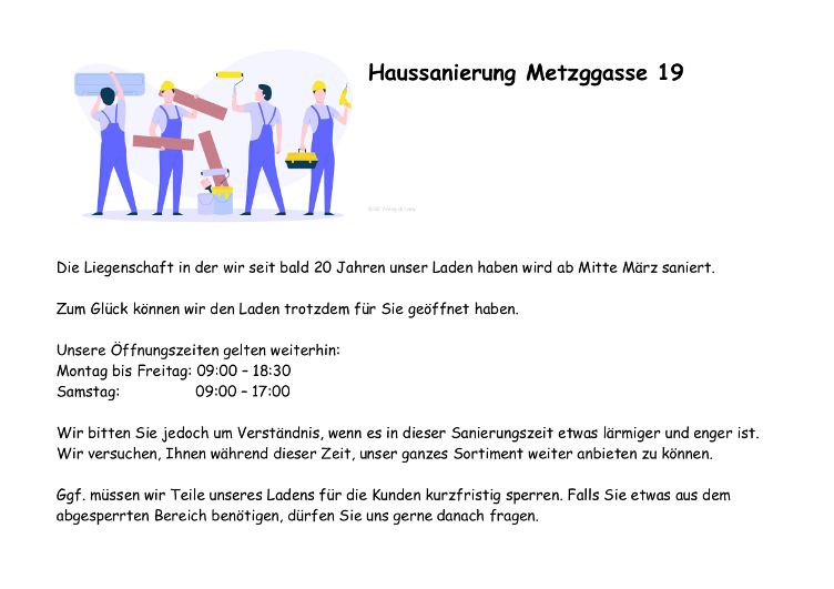 Unsere Liegenschaft wird saniert