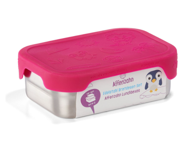 Edelstahl Brotdosen-Set pink
