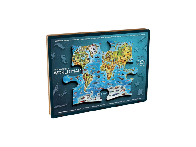 Holz-Puzzle - Weltkarte 501 Teile