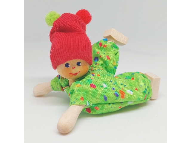 Baby, Pommelmütze rot, Str.-grün