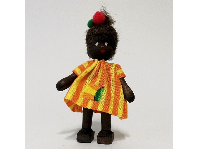 Mädchen aus Afrika, Kleid-gestreift