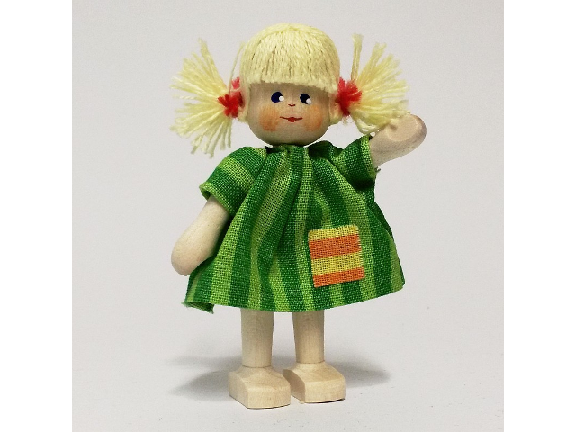 Mädchen, Kleid, Streifen-grün
