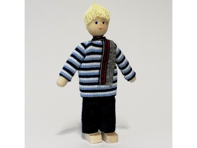 Vater, Pullover -blau/weiss H. blond