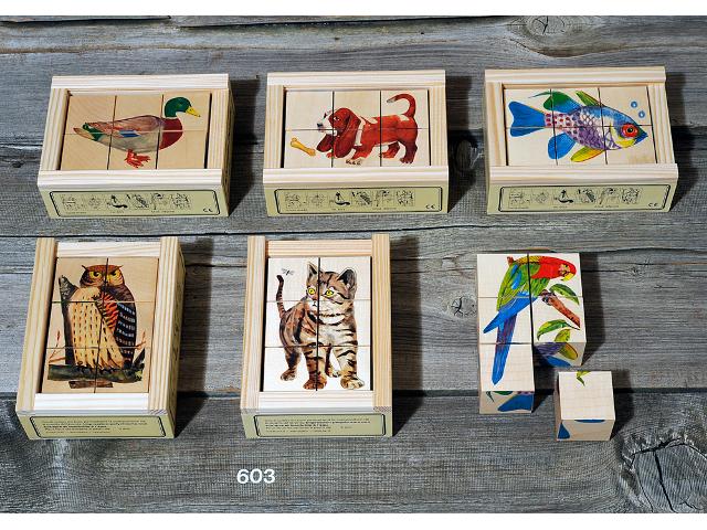 Würfelpuzzle mittel Tiere / Holz