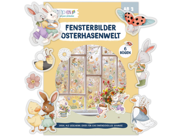 Fensteraufkleber Osterhasenwelt