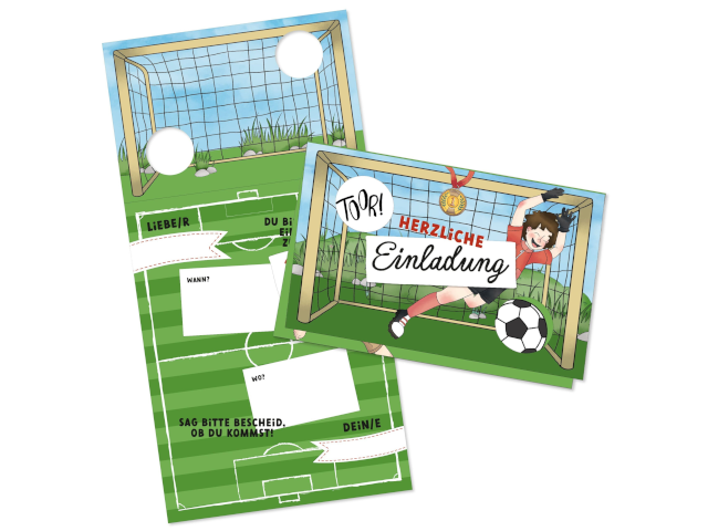 12 Einladungskarten Fussball