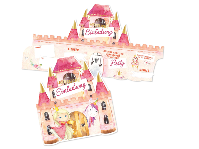 12 Einladungskarten Schloss