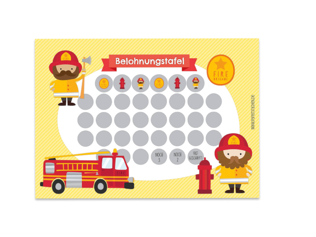 Belohnungstafel Motiv Feuerwehrmann
