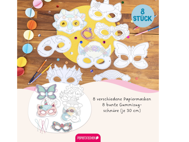 Bastelset Papiermasken Fabelwesen