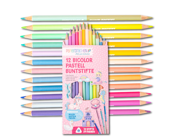 12 Bicolor Buntstifte pastell