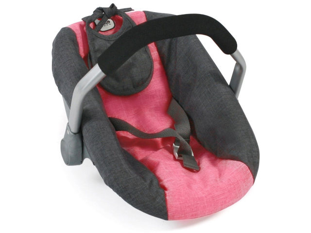 Puppen-Autositz grau-pink