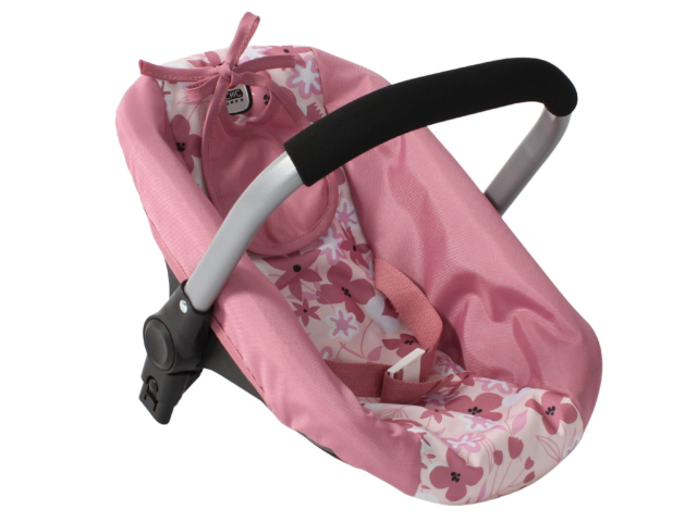 Puppen Autositz mit Adapter Blume altrose