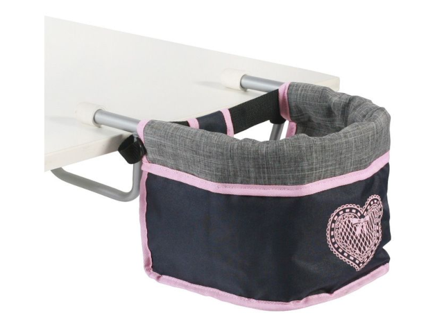 Puppen Tischsitz melange grau navy