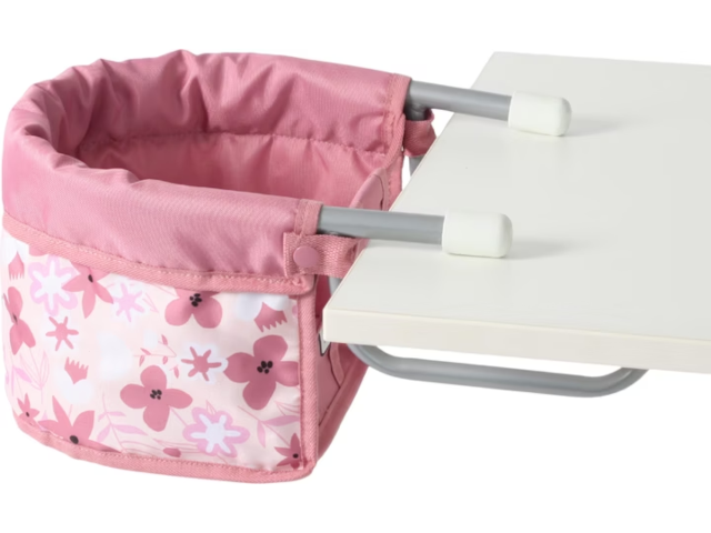 Puppen Tischsitz Blumen altrose