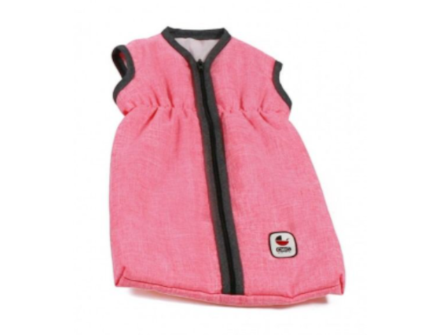 Puppenschlafsack grau-pink