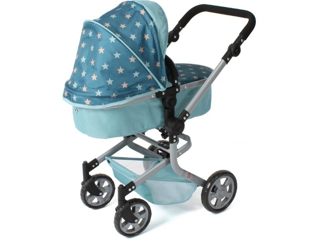 Kombi-Puppenwagen Mila 2 in 1 Sternchen türkis