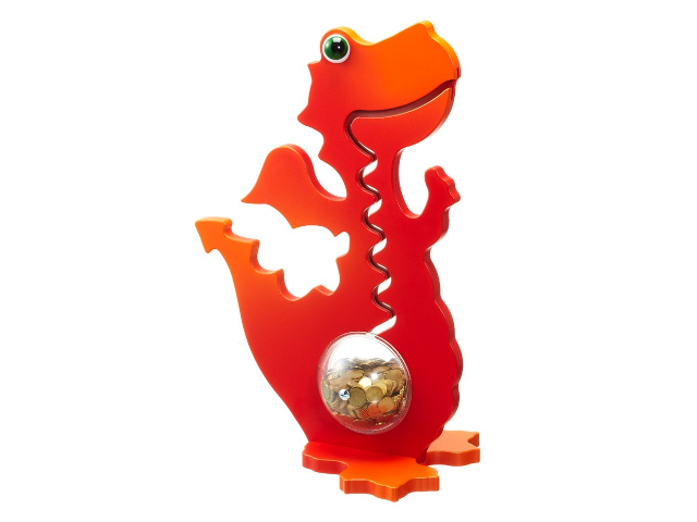 Big Belly Bank 60 cm Drache in Rot/Orange Zweifarbig