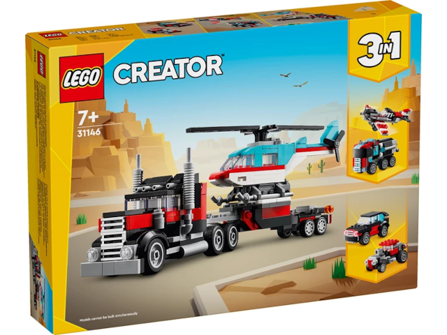 Tieflader mit Hubschrauber Lego Creator
