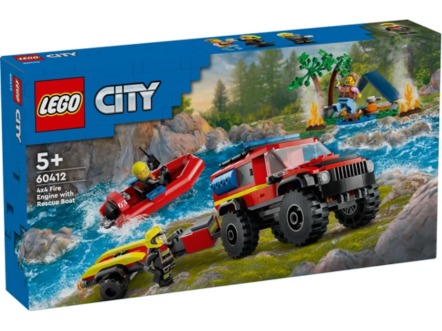 Feuerwehrgeländewagen mit Rettungsboot, Lego City, 301 Teile