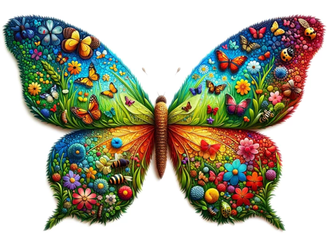 Puzzle Holz M Colorful Butterfly 150 Teile