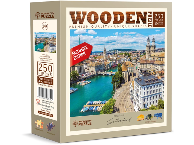 Puzzle Holz L CH Zürich 250 Teile