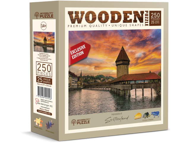 Puzzle Holz L CH Kapellbrücke 250 Teile