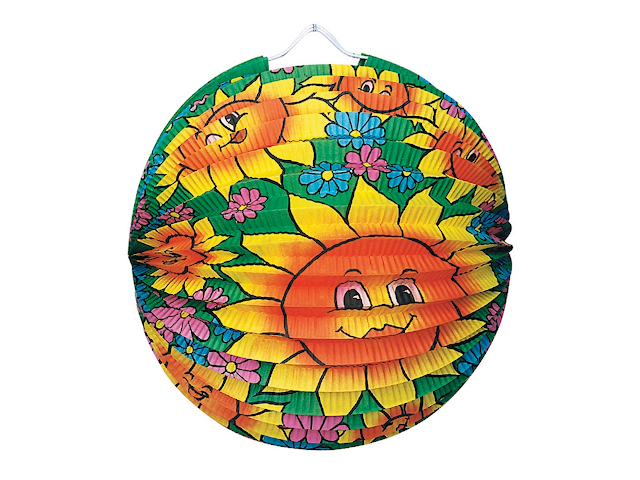 Lampion Sommerblumen rund