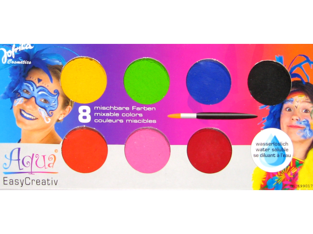 Schminkpalette Aqua Creativ 8 Farben auf Wasserbasis