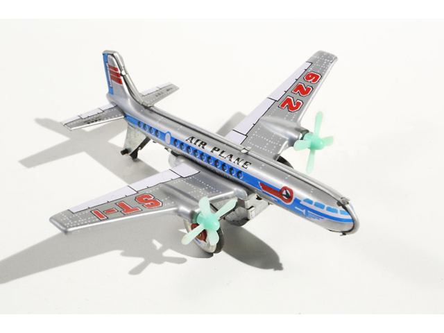 Flugzeug si-rt, silber-blau 16 x 16 cm