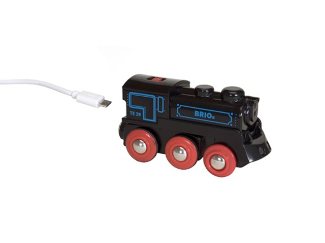 Schwarze Akku-Lok mit Mini-USB