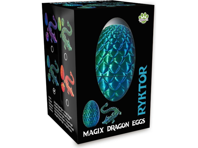 Drachenei `MagiX Dragon Egg RYKTOR`, blau, Drachen 22,5 cm & Ei 8 cm