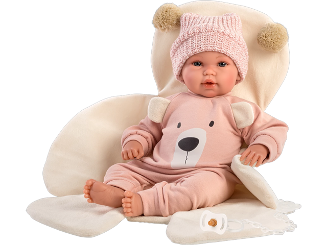 Babypuppe Teddybär rosa 36cm