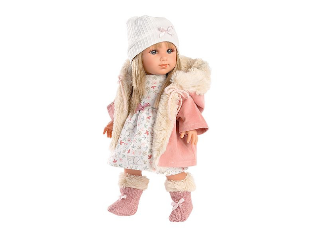 Puppe Elena blond mit Kapuzenmantel 35cm