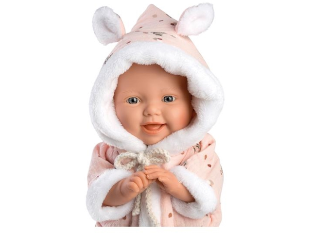 Babypuppe mit Overall rosa 32cm - 0