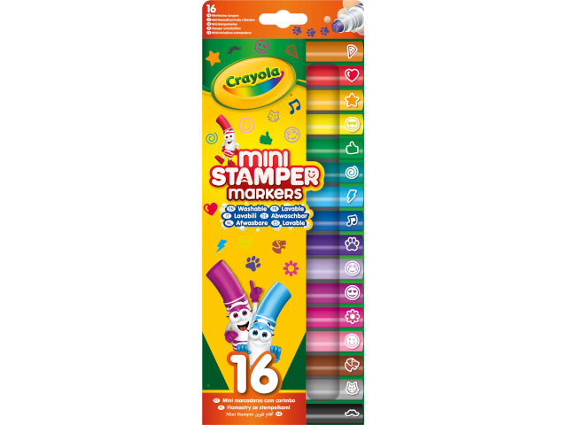 16 Mini Stempel-Filzstifte