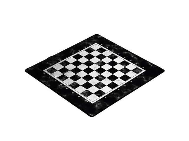 Spielmatte Schach Marmor schwarz 40x40cm