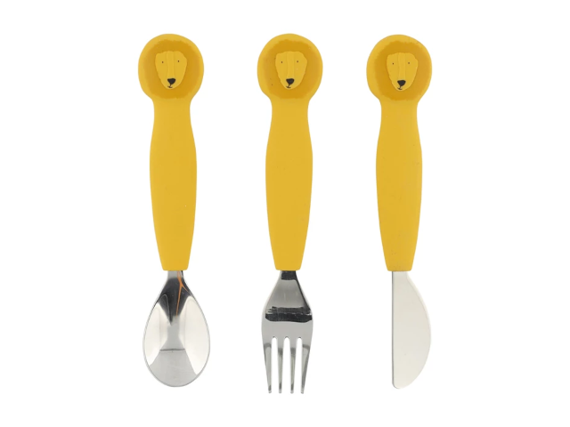Kinderbesteck mit Silikongriff 3teilig Löwe