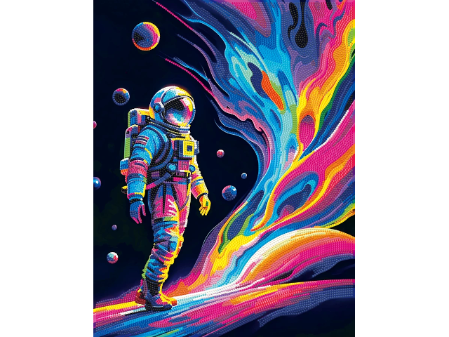 Diamond Painting Neon Astronaut Weltall