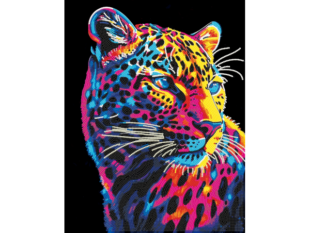 Diamond Painting Neon Leopard