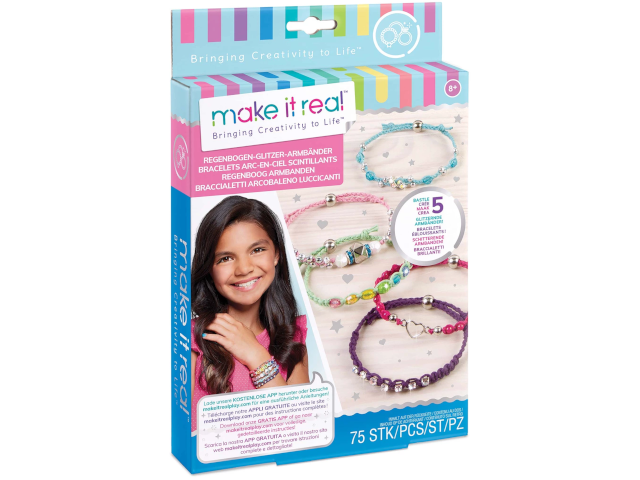 Regenbogen Glitzer Armbänder