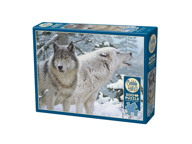 Puzzle 500 Teile: Wölfe im Schnee
