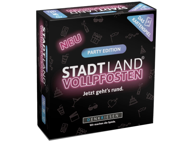 STADT LAND VOLLPFOSTEN – Das Kartenspiel – Party Edition `Jetzt geht`s Rund`