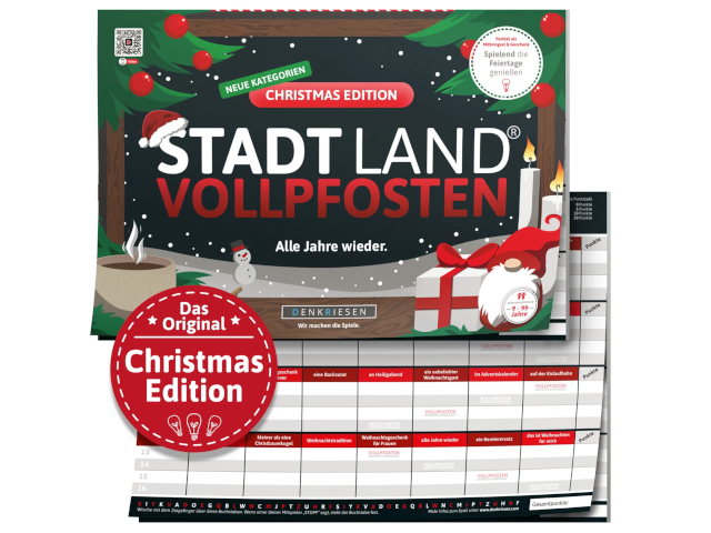 Stadt Land Vollpfosten - A4 Block Christmas Edition (d)